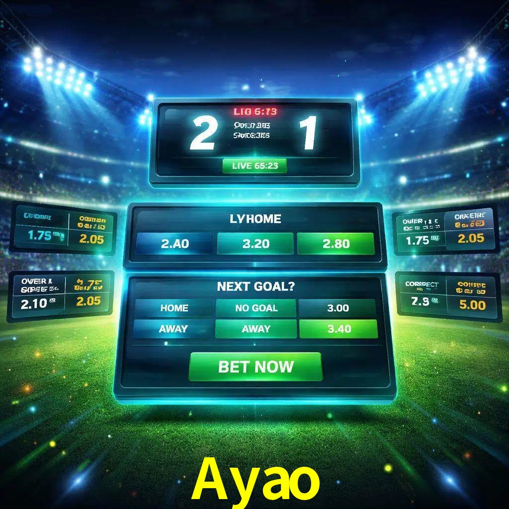 Vista de apuestas en vivo Ayao durante un partido en curso